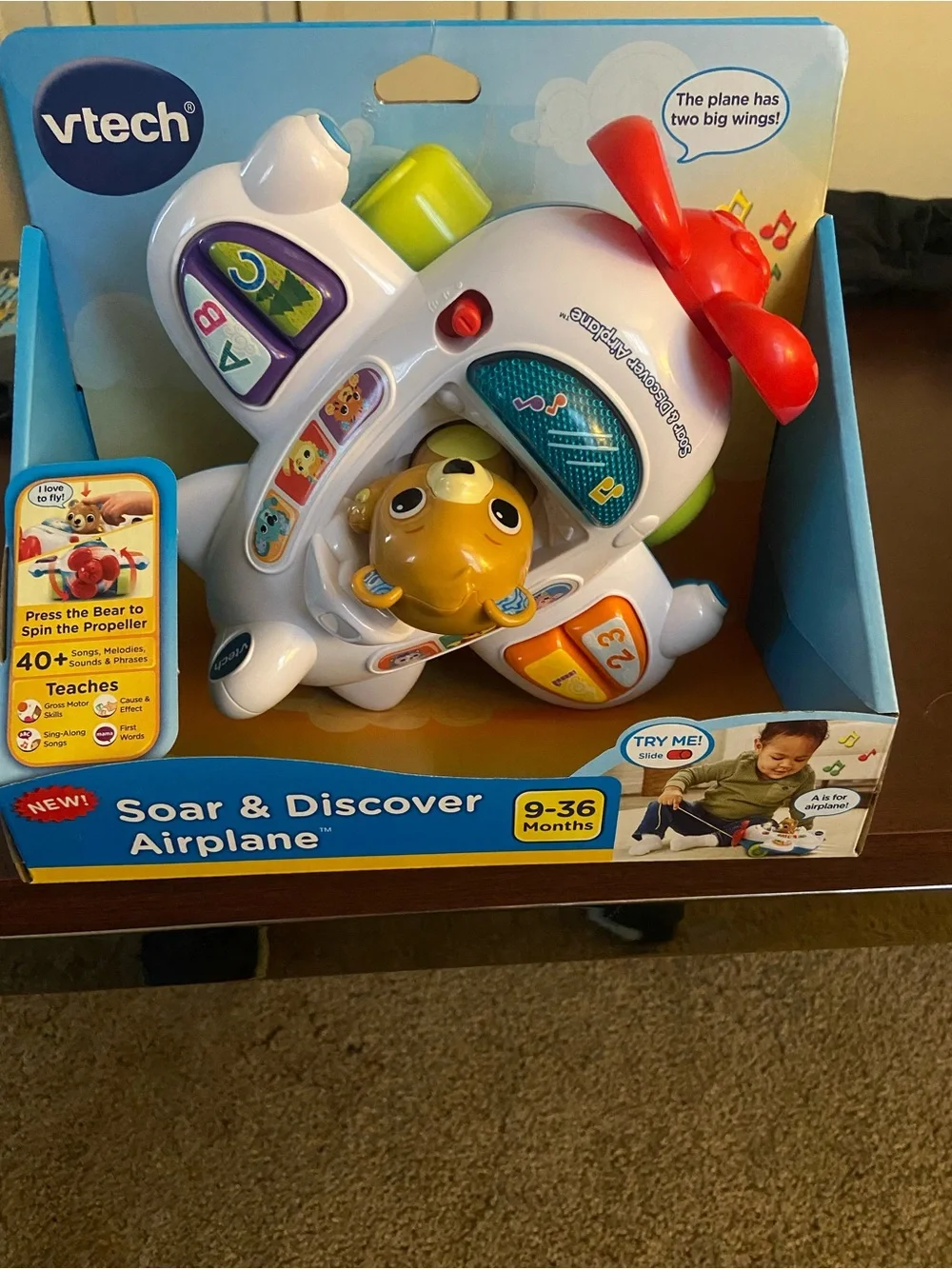VTech Soar & Discover Airplane - White and Red Interactive Learning Toy